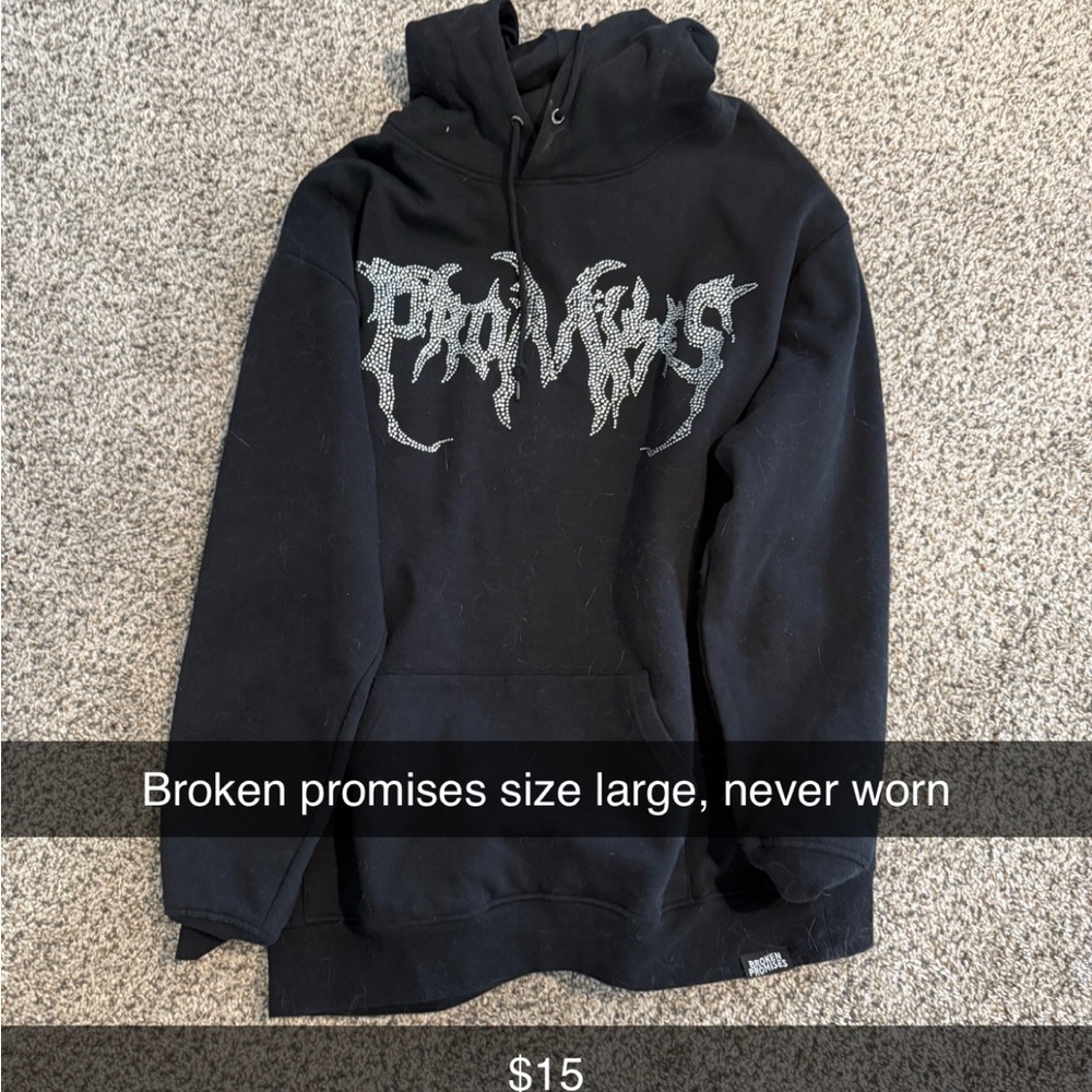 Black Sweater with Gothic Text Design